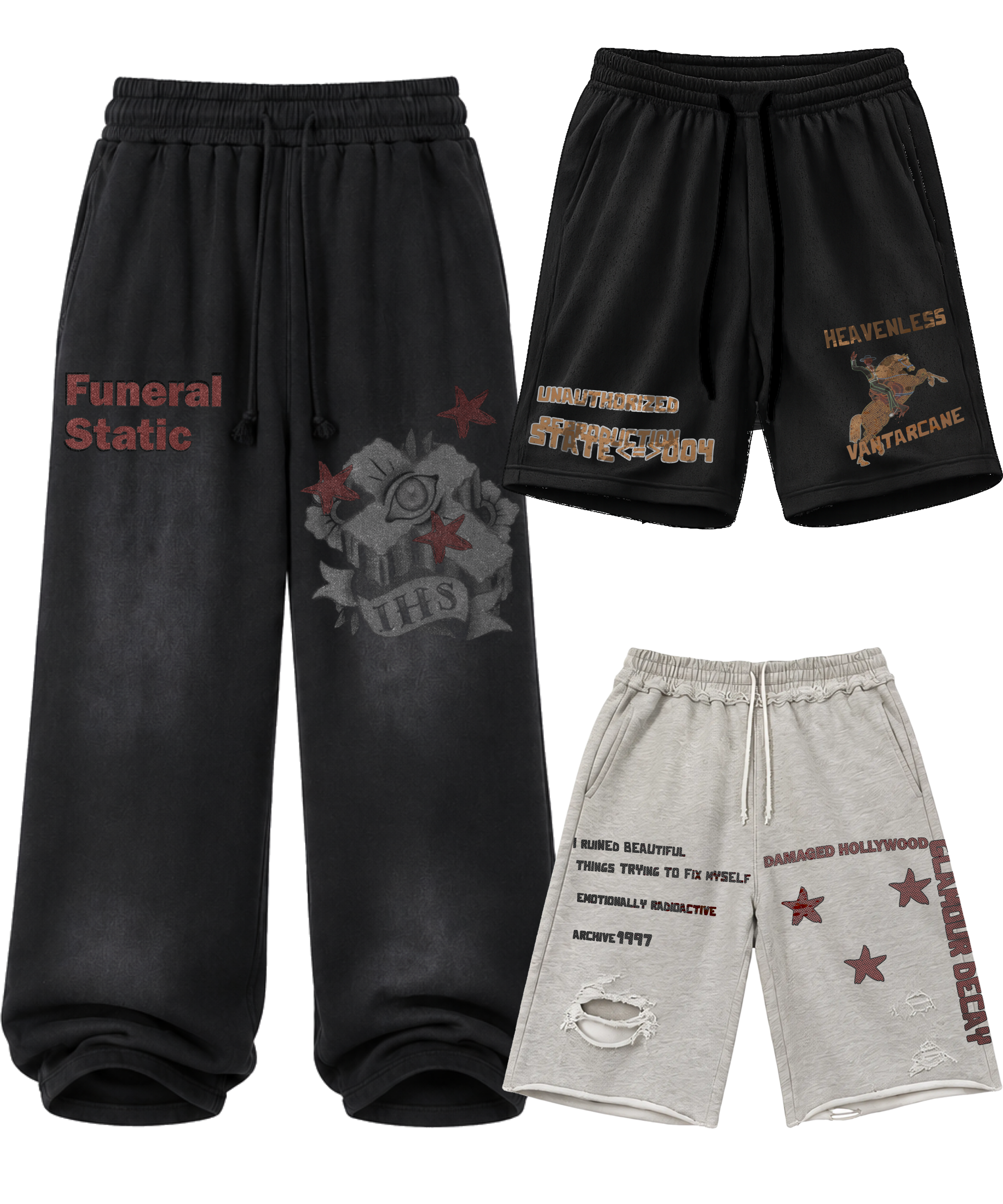 Damaged Hollywood Distressed Shorts