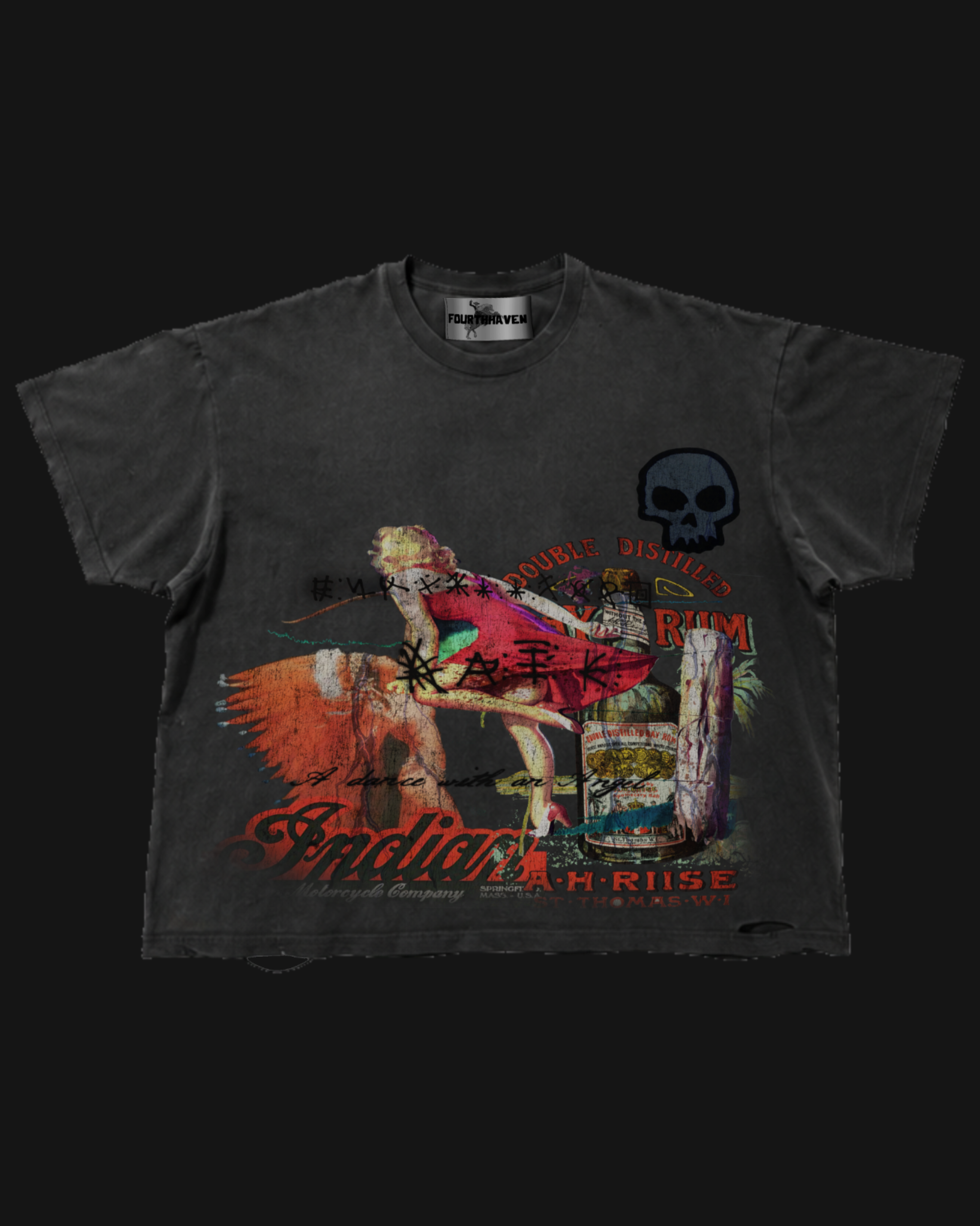 A Dance With An Angel Tee - Washed Black
