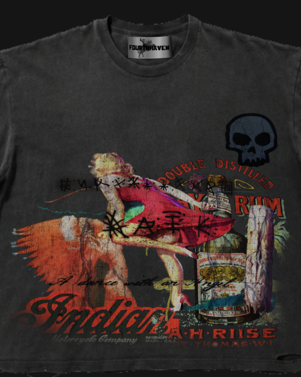 A Dance With An Angel Tee - Washed Black